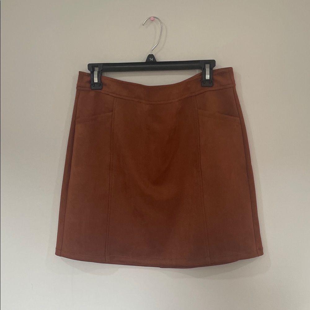 LOFT A-Line Skirt in Rich Brown